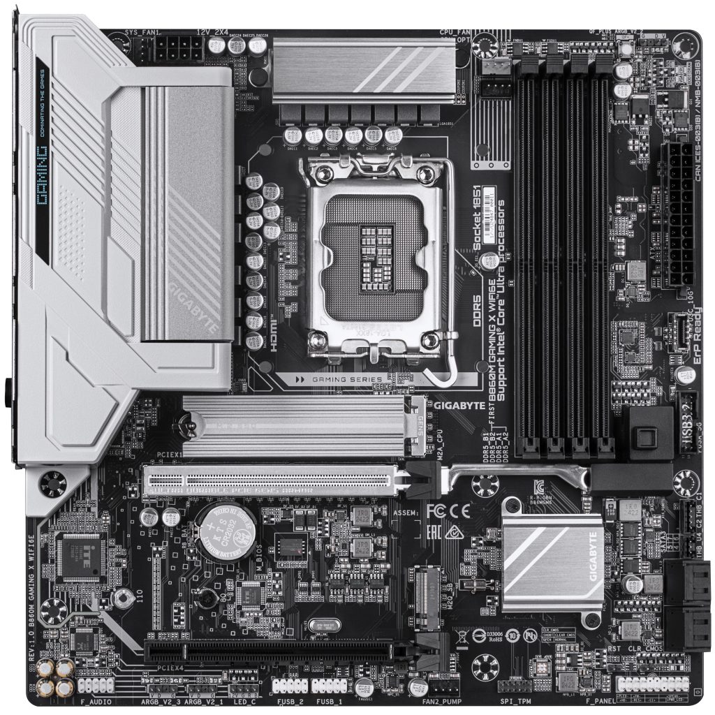 Gigabyte B860M Gaming X WiFi6E motherboard, Socket 1851, Intel B860, mATX, DDR5