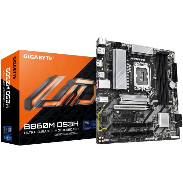 Gigabyte B860M DS3H motherboard, Socket 1851, Intel B860, mATX, DDR5