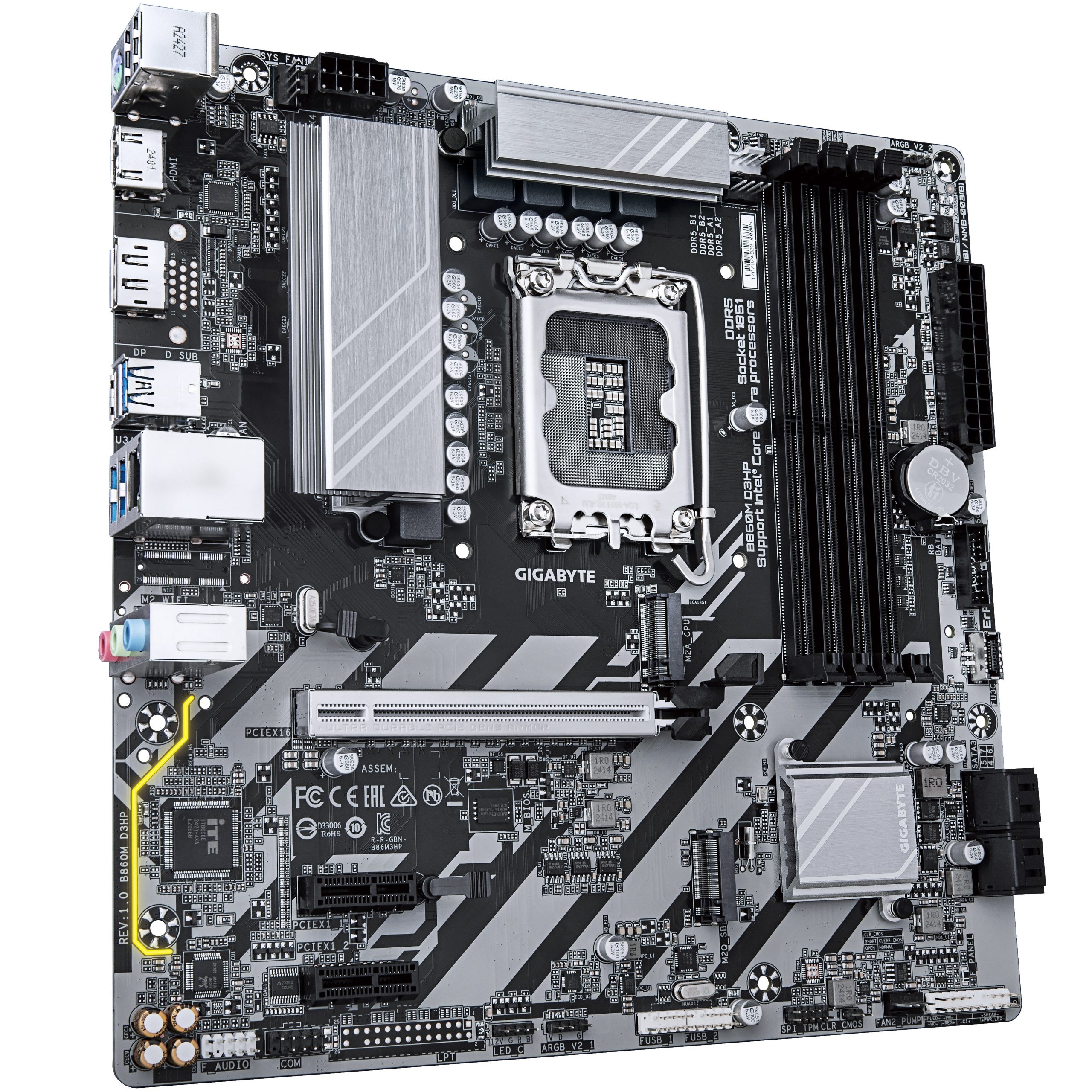 Gigabyte B860M D3HP motherboard, Socket 1851, Intel B860, mATX, DDR5