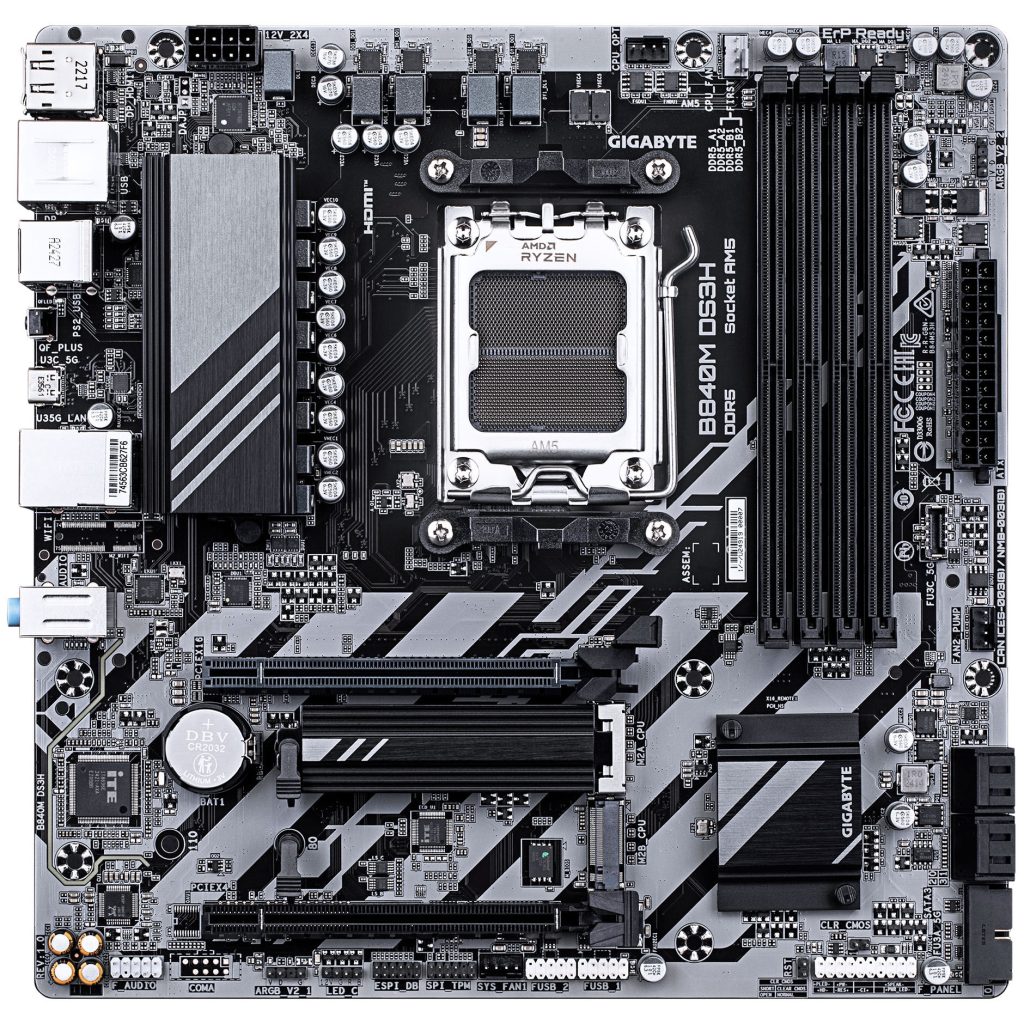 Gigabyte B840M DS3H motherboard, Socket AM5, AMD B840, Micro-ATX, DDR5