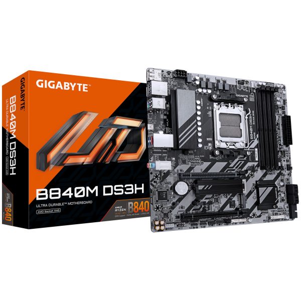 Gigabyte B840M DS3H motherboard, Socket AM5, AMD B840, Micro-ATX, DDR5