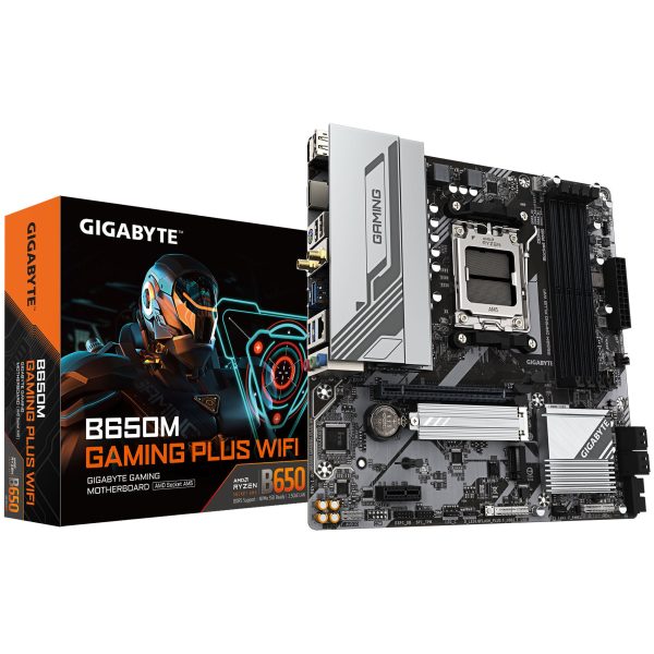Gigabyte B650M Gaming Plus WiFi motherboard, Socket AM5, AMD B650, Micro-ATX, DDR5
