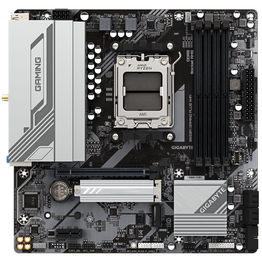 Gigabyte B650M Gaming Plus WiFi motherboard, Socket AM5, AMD B650, Micro-ATX, DDR5