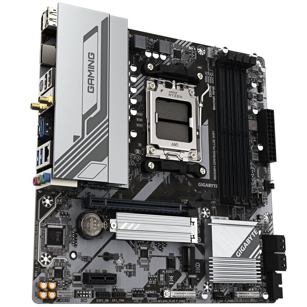 Gigabyte B650M Gaming Plus WiFi motherboard, Socket AM5, AMD B650, Micro-ATX, DDR5