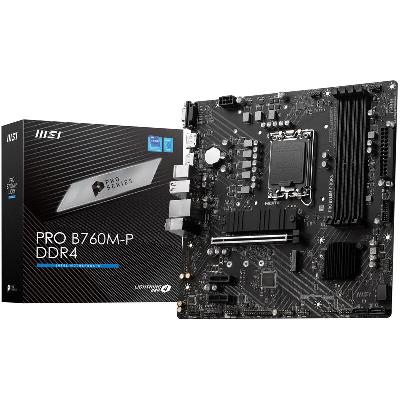 MSI Pro B760M-P, Socket LGA 1700, Intel B760M, Micro-ATX - DDR4