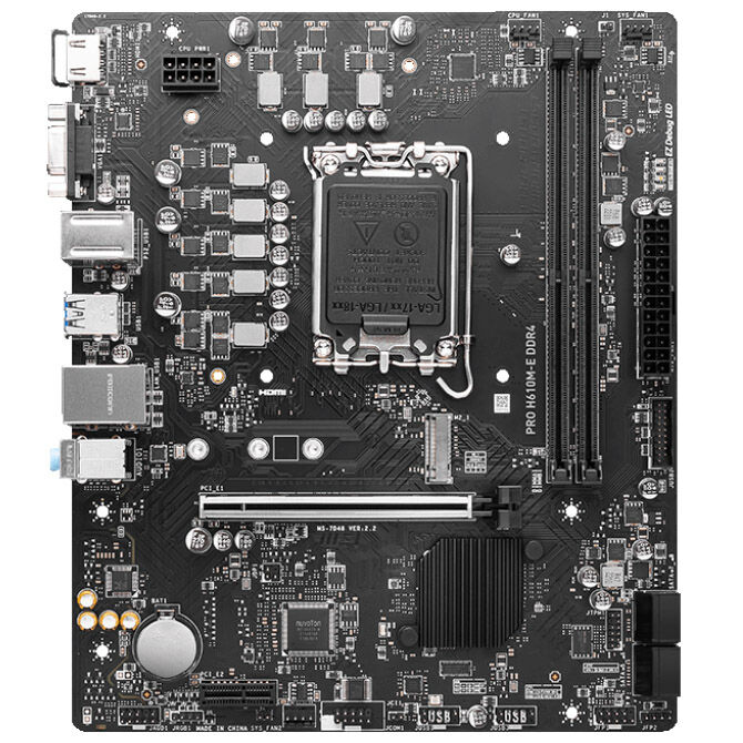MSI Pro H610M-E DDR4, Socket LGA 1700, Intel H610, Micro-ATX - DDR4