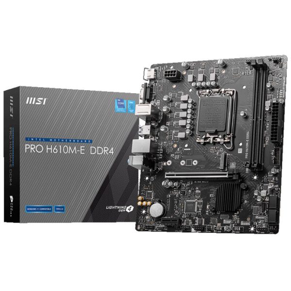 MSI Pro H610M-E DDR4, Socket LGA 1700, Intel H610, Micro-ATX – DDR4