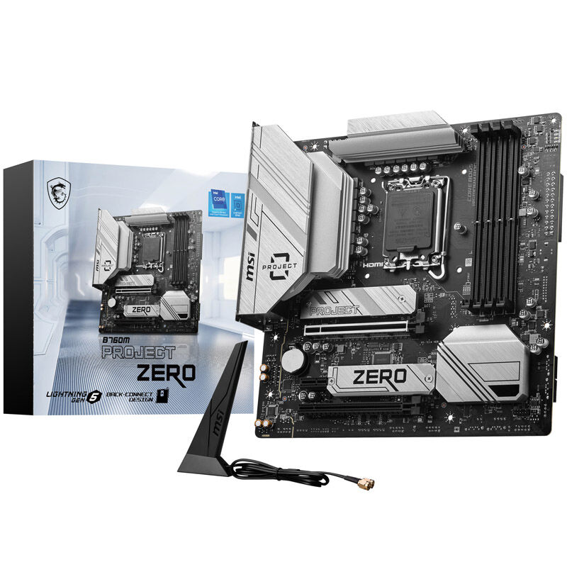 MSI Pro B760M Project Zero, Socket LGA 1700, Intel B760M, Micro-ATX - DDR5, Back-Connect Design