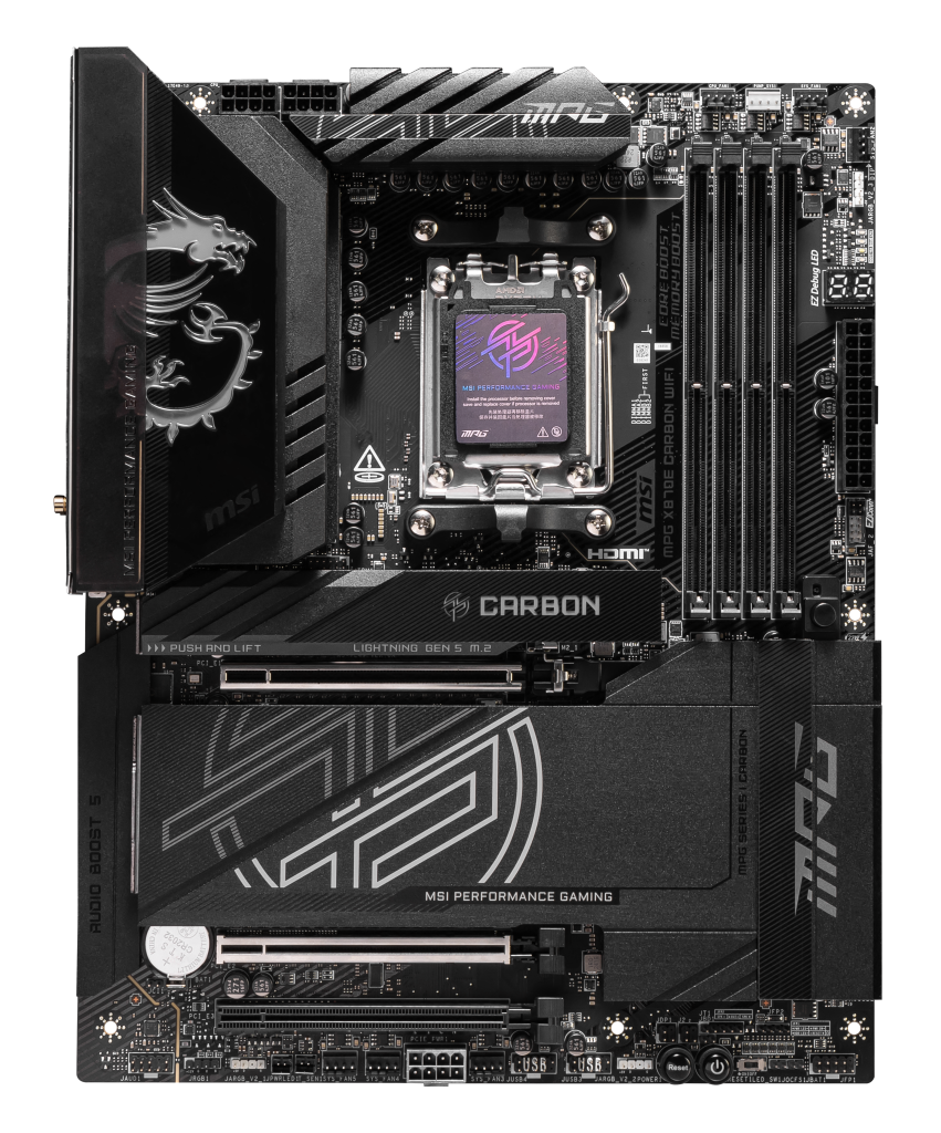 MSI MPG X870E Carbon WiFi motherboard, socket AM5, AMD X870E, ATX, DDR5