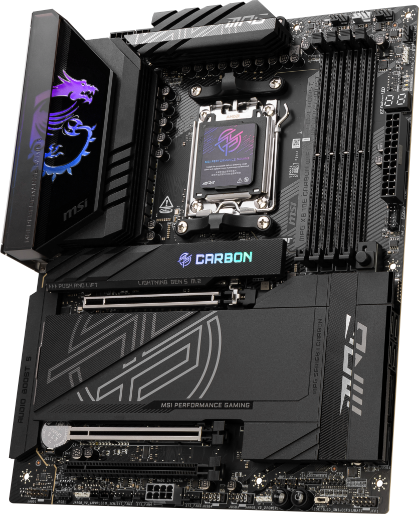 MSI MPG X870E Carbon WiFi motherboard, socket AM5, AMD X870E, ATX, DDR5
