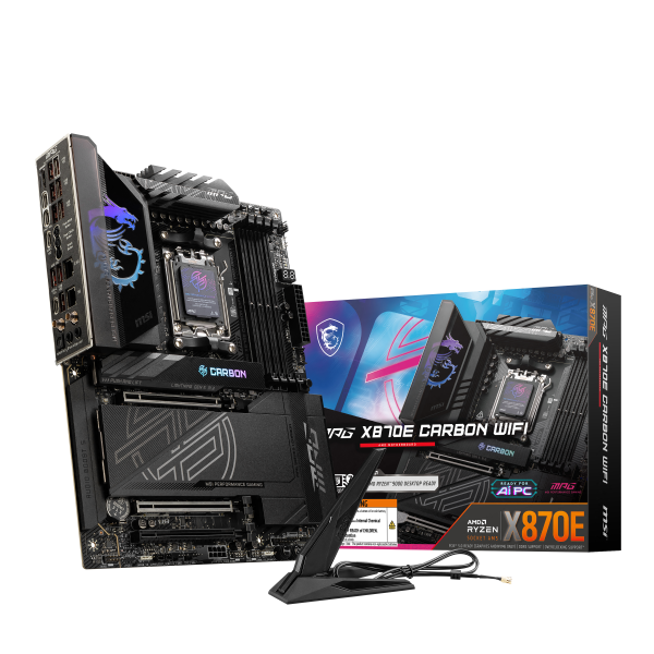 MSI MPG X870E Carbon WiFi motherboard, socket AM5, AMD X870E, ATX, DDR5