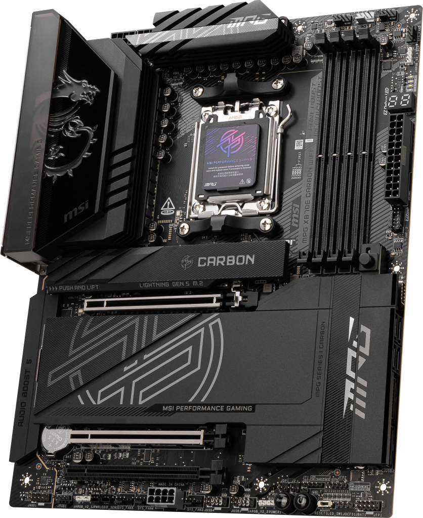MSI MPG X870E Carbon WiFi motherboard, socket AM5, AMD X870E, ATX, DDR5