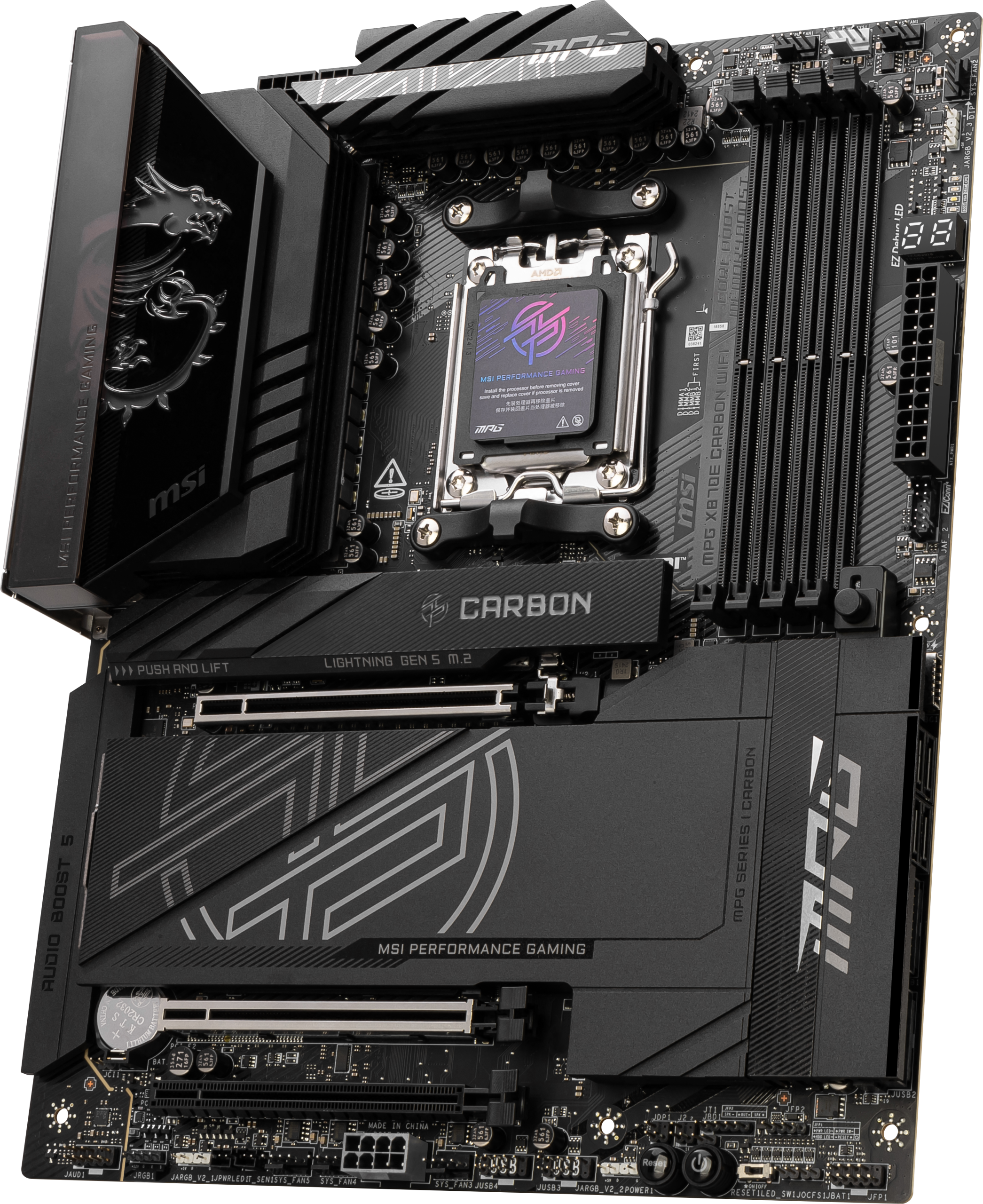 MSI MPG X870E Carbon WiFi motherboard, socket AM5, AMD X870E, ATX, DDR5