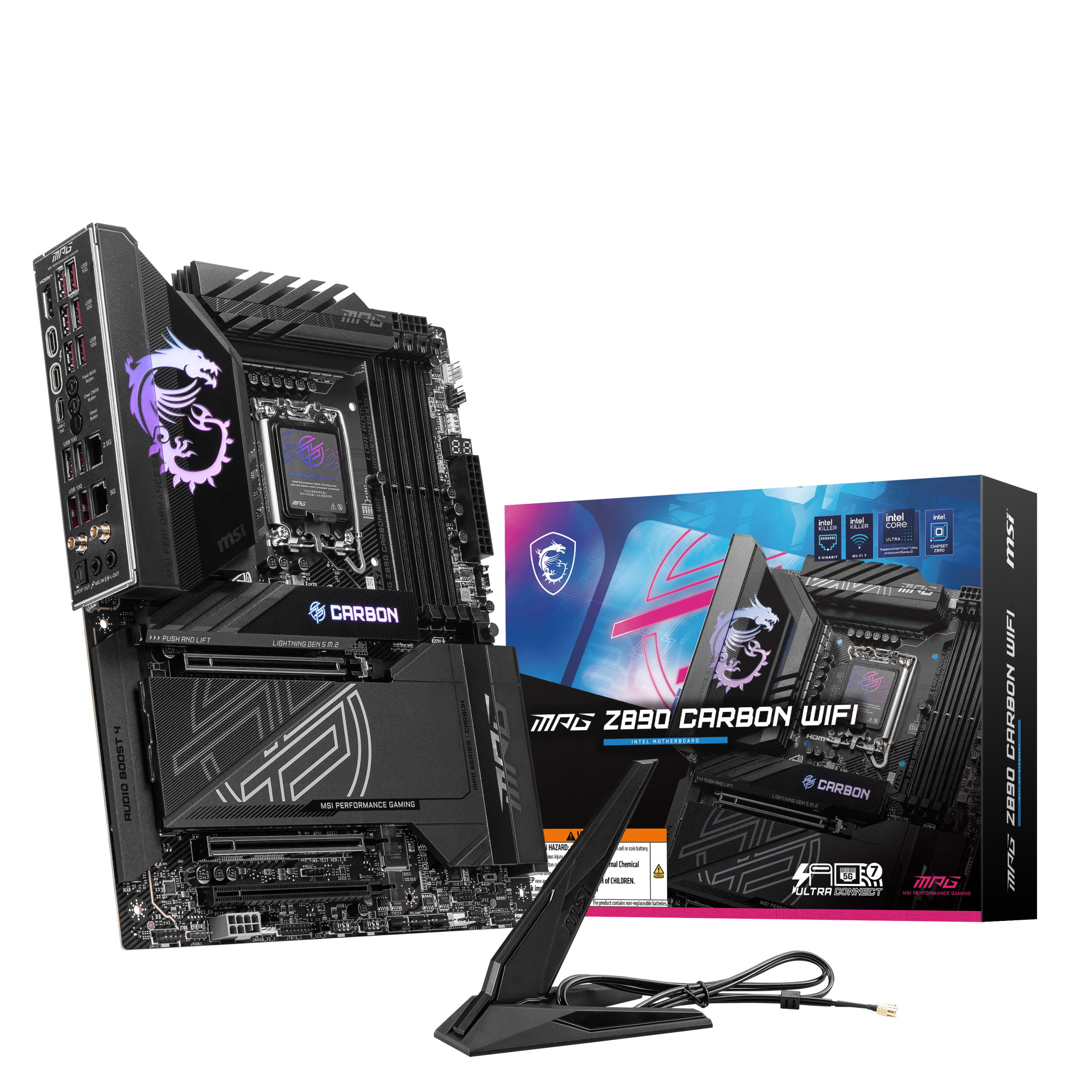 MSI MPG Z890 Carbon WIFI motherboard, socket LGA 1851, Intel Z890, ATX, DDR5