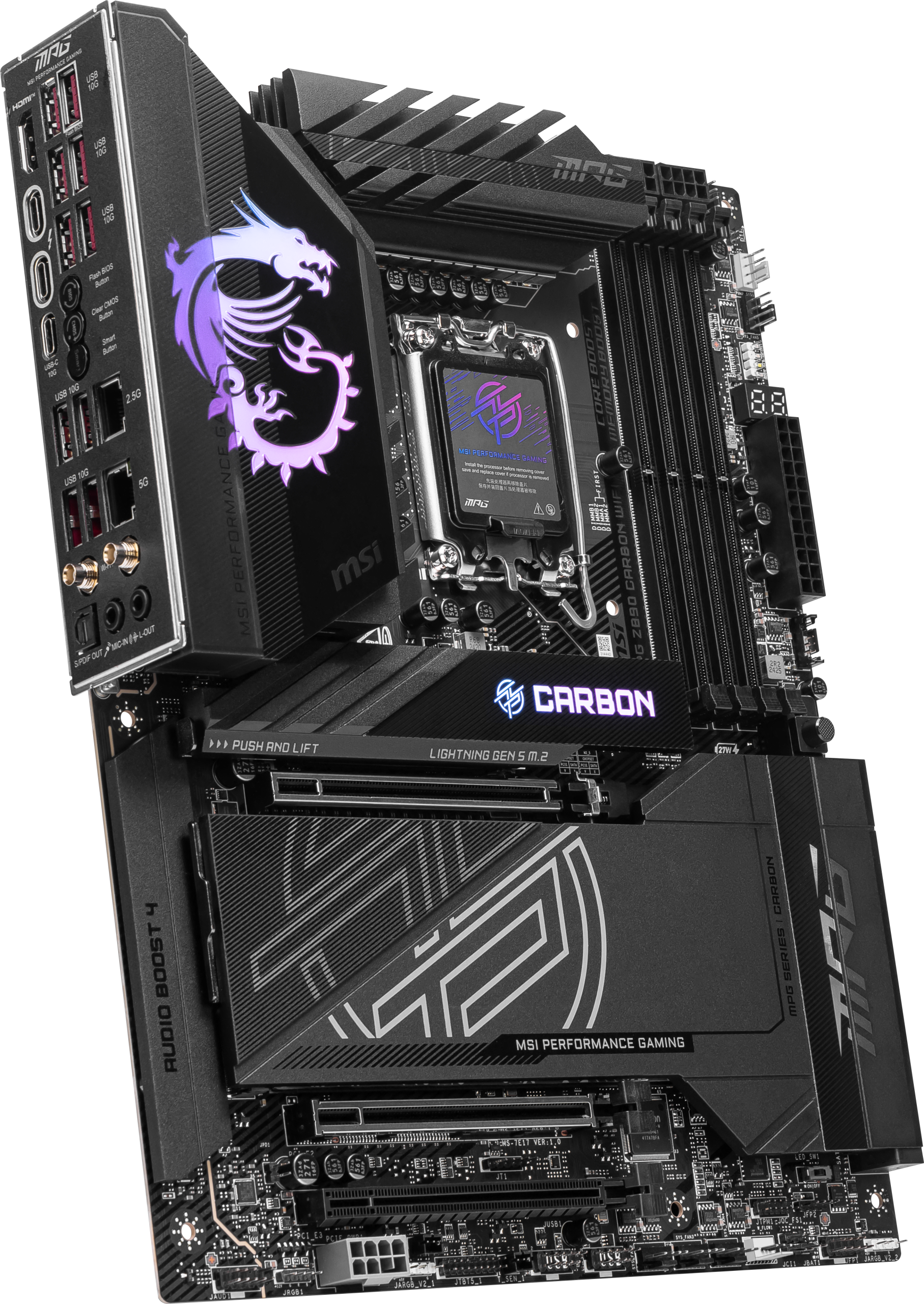 MSI MPG Z890 Carbon WIFI motherboard, socket LGA 1851, Intel Z890, ATX, DDR5