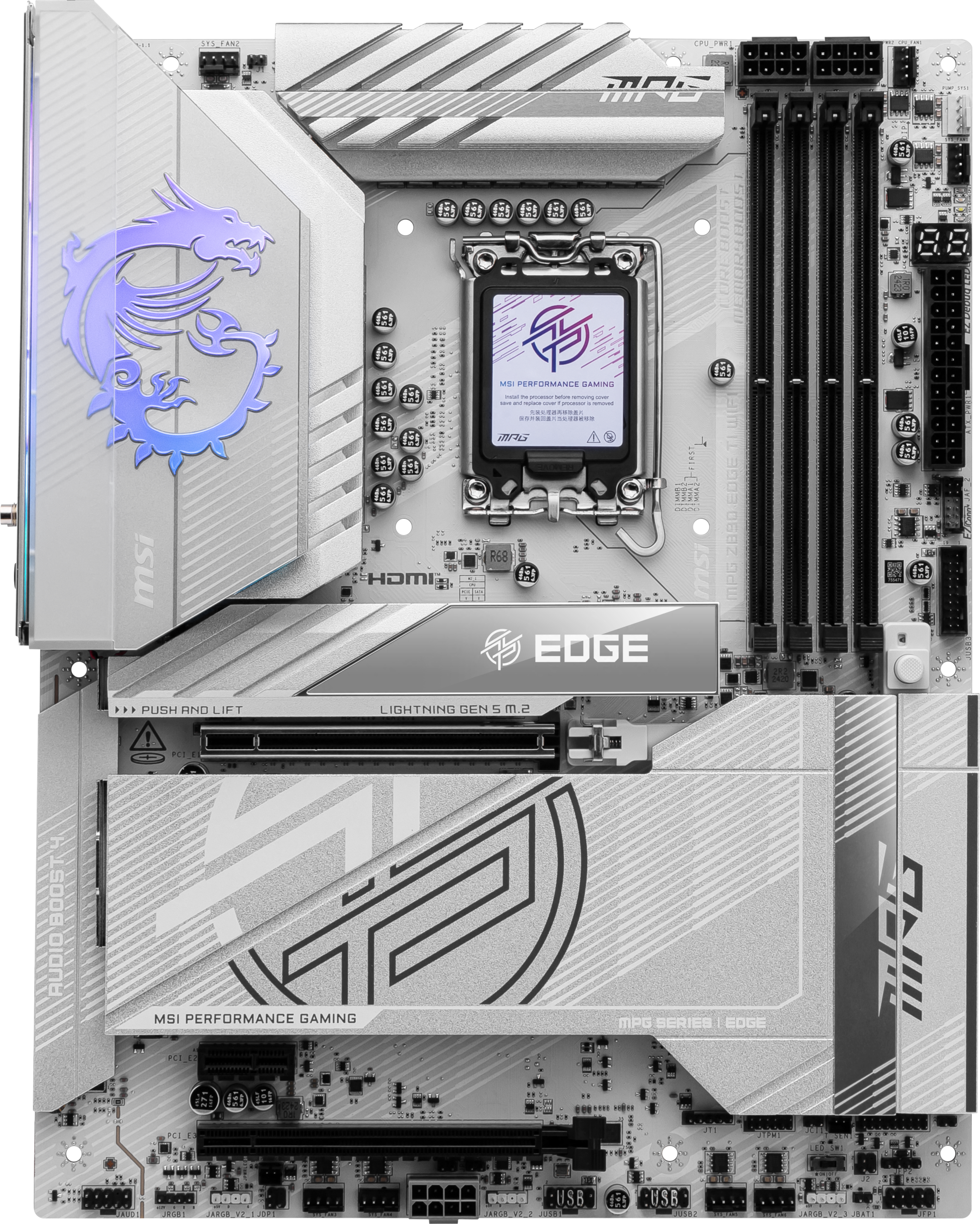 MSI MPG Z890 Edge TI WIFI motherboard, socket LGA 1851, Intel Z890, ATX, DDR5