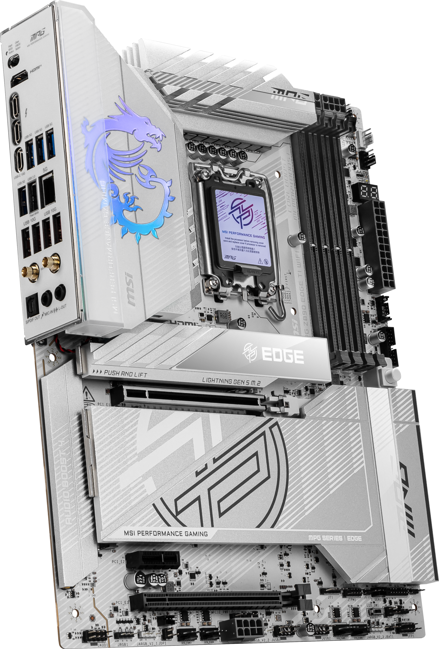 MSI MPG Z890 Edge TI WIFI motherboard, socket LGA 1851, Intel Z890, ATX, DDR5