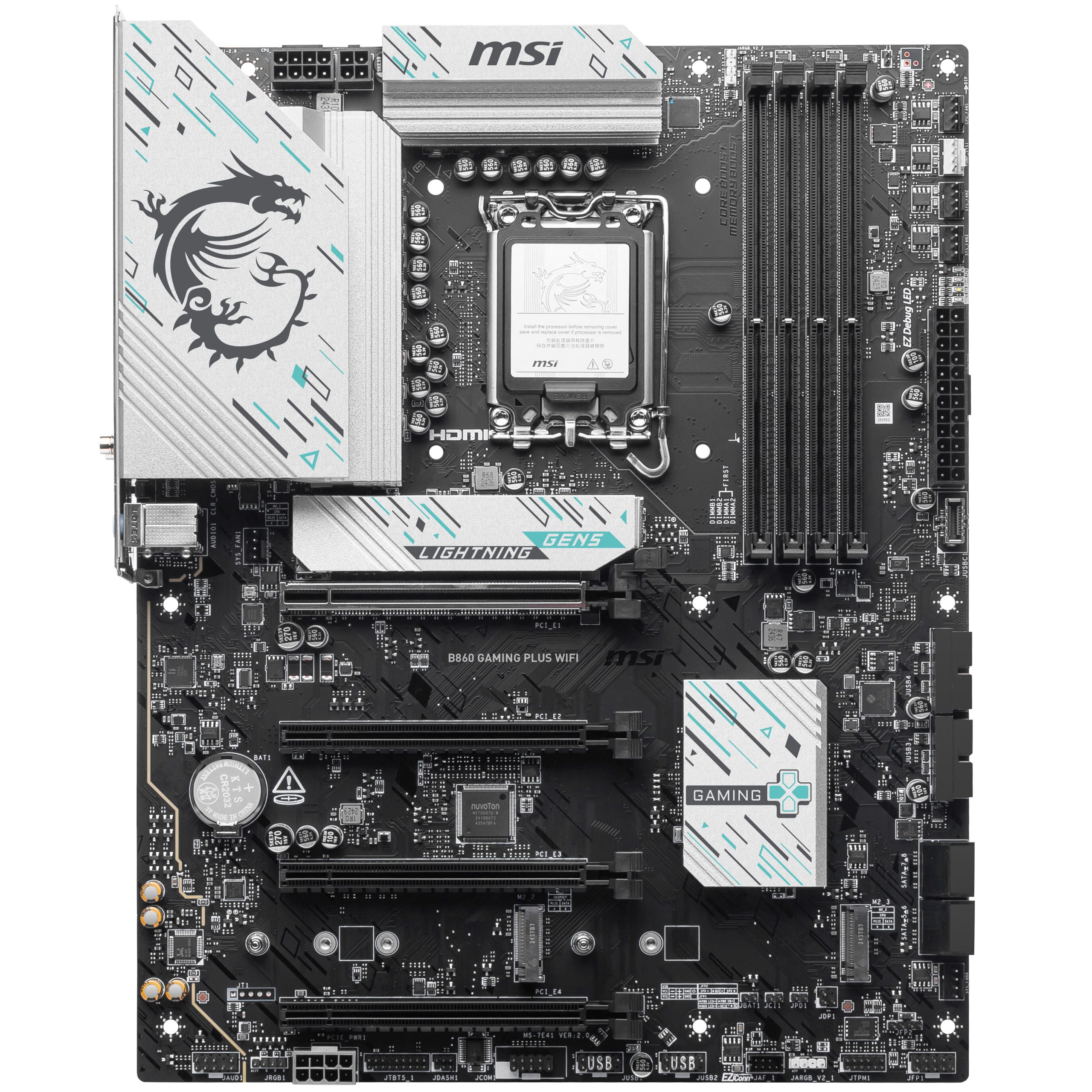 MSI B860 Gaming Plus WiFi motherboard, socket LGA 1851, Intel B860, ATX, DDR5