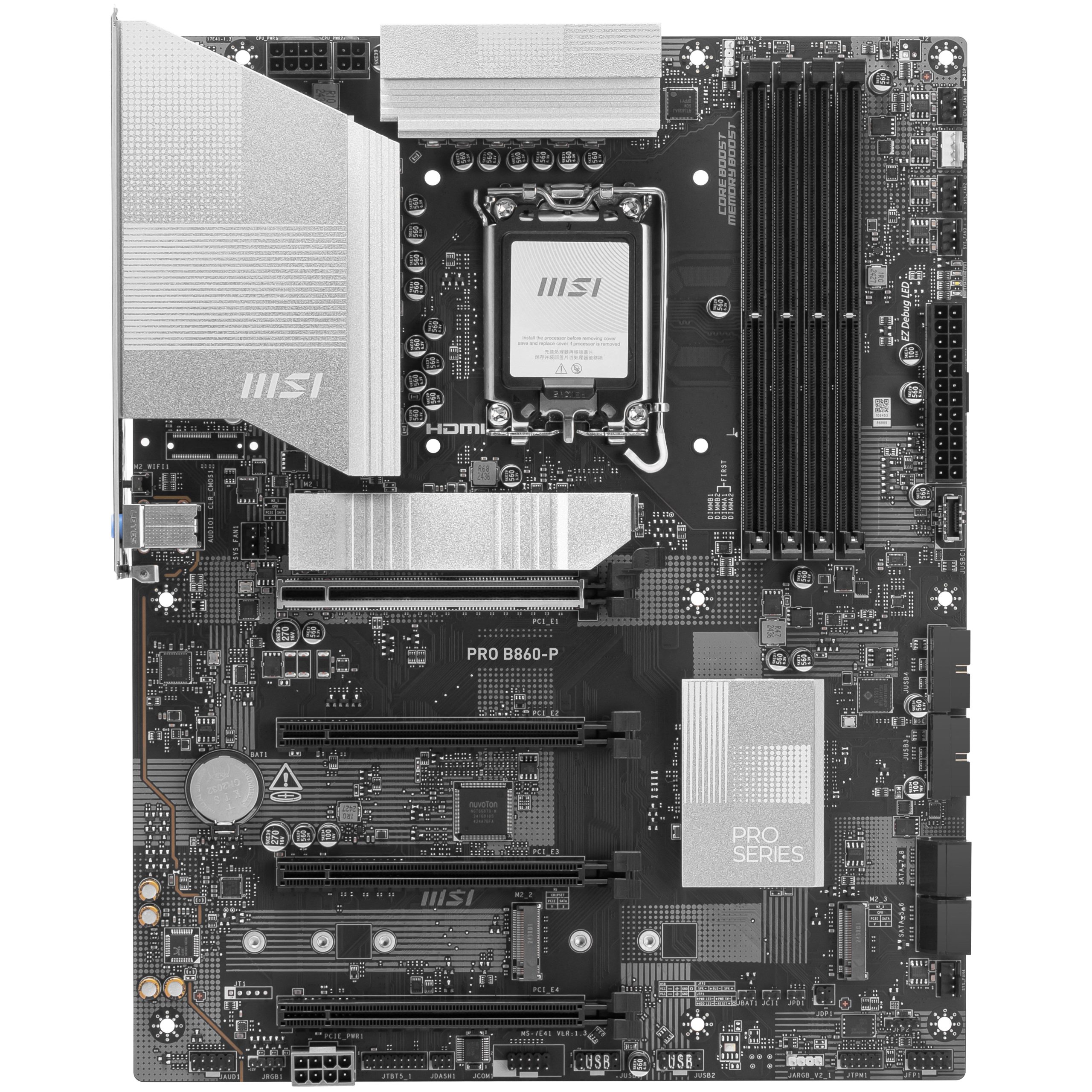MSI PRO B860-P motherboard, socket LGA 1851, Intel B860, ATX, DDR5