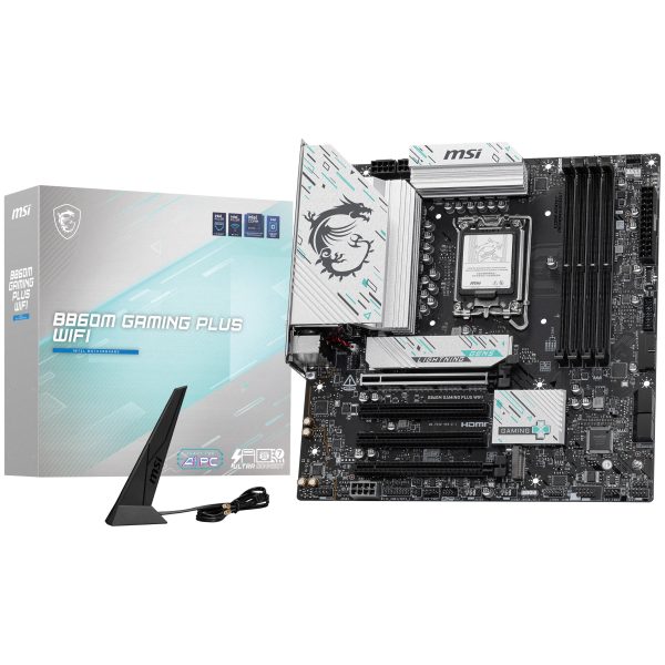 MSI B860M Gaming Plus WiFi motherboard, socket LGA 1851, Intel B860, mATX, DDR5