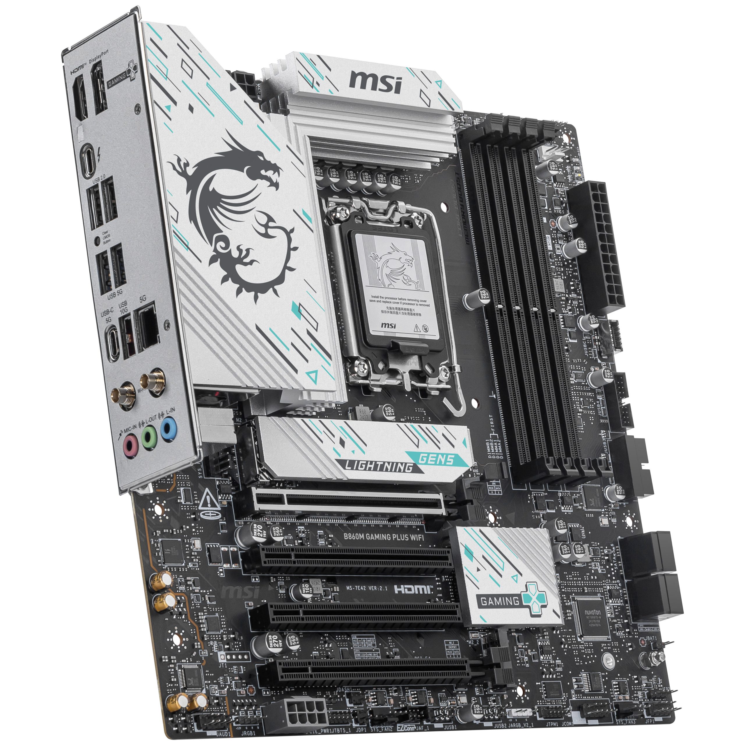 MSI B860M Gaming Plus WiFi motherboard, socket LGA 1851, Intel B860, mATX, DDR5