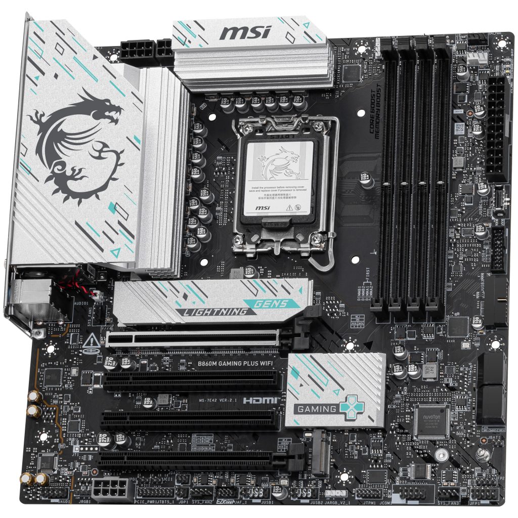 MSI B860M Gaming Plus WiFi motherboard, socket LGA 1851, Intel B860, mATX, DDR5