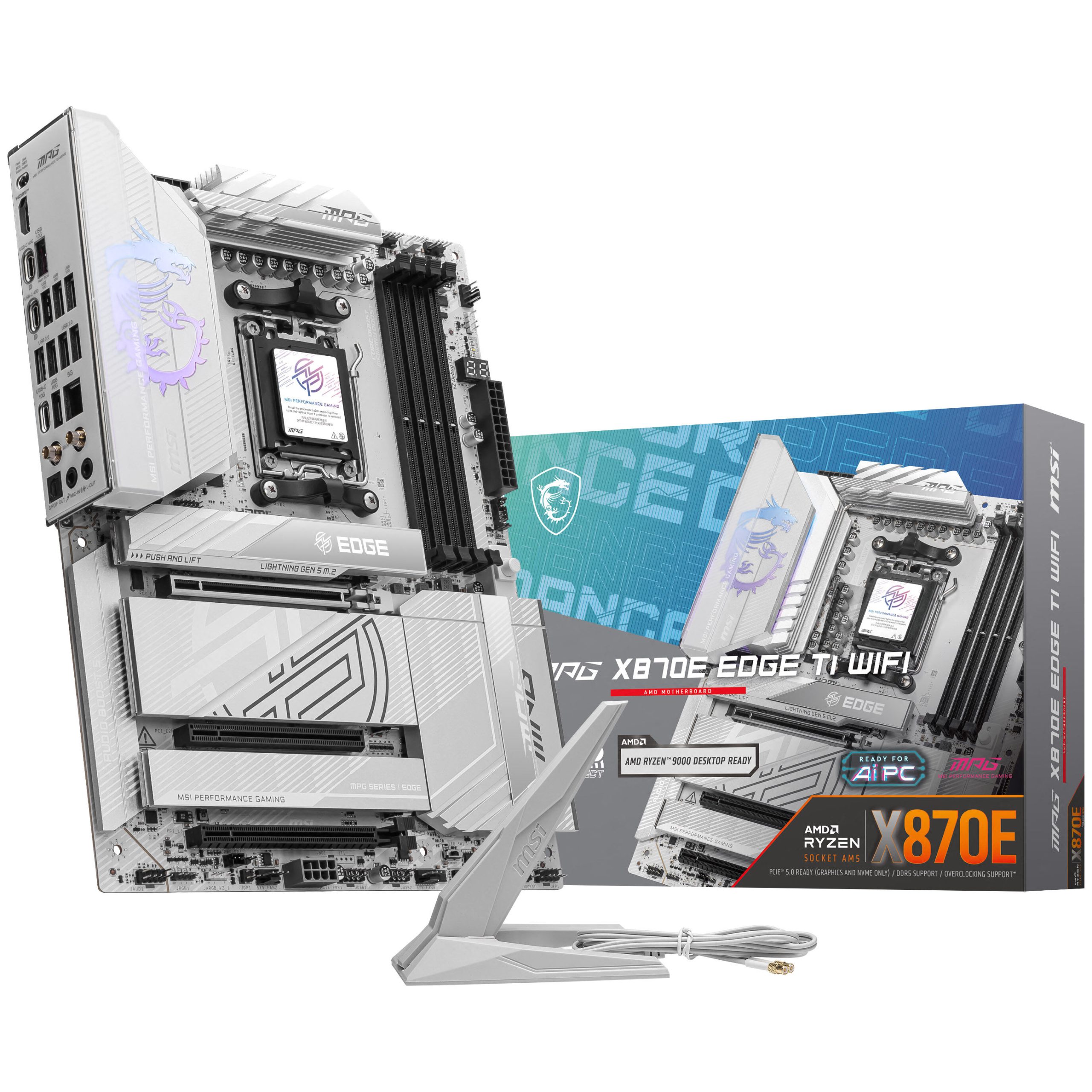 MSI MPG X870E Edge TI WiFi motherboard, socket AM5, AMD X870E, ATX, DDR5
