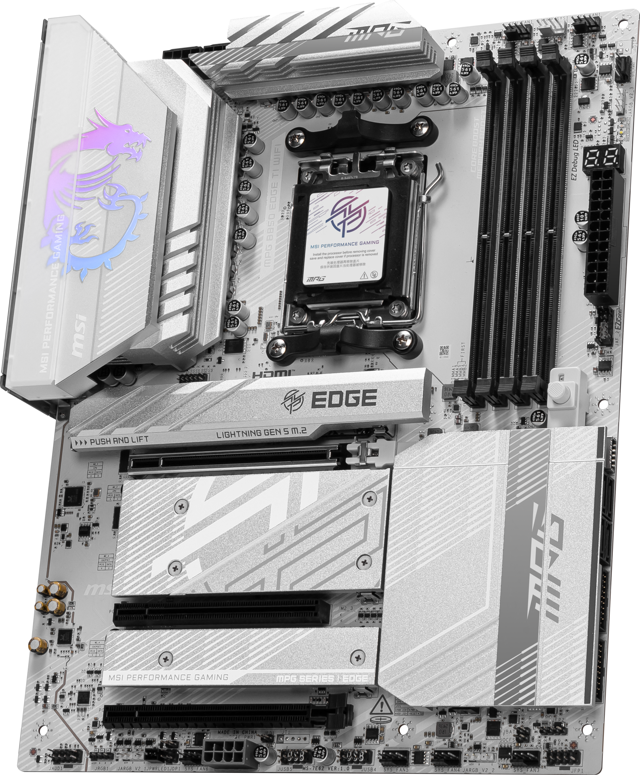 MSI MPG B850 Edge TI WiFi motherboard, socket AM5, AMD B850, ATX, DDR5
