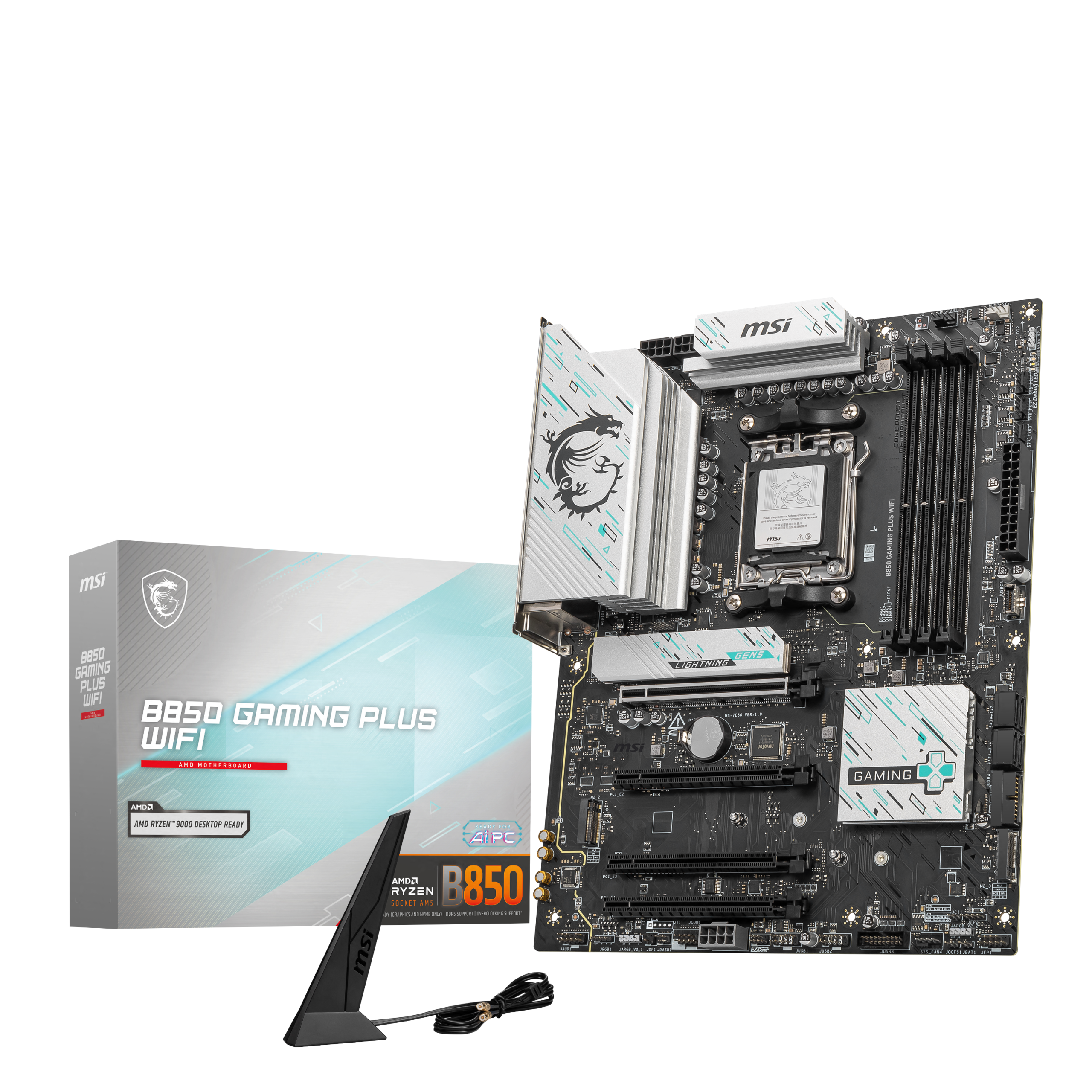 MSI B850 Gaming Plus WiFi motherboard, socket AM5, AMD B850, ATX, DDR5