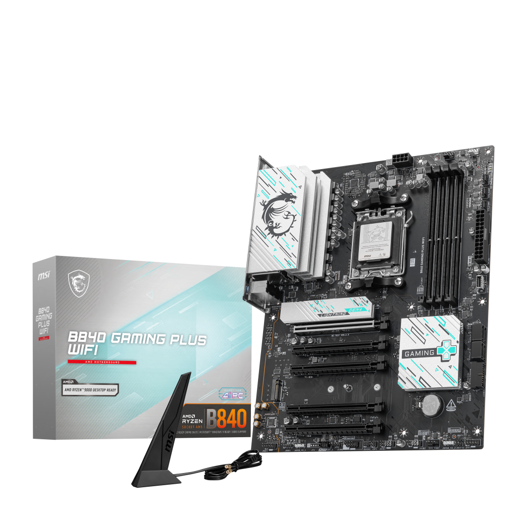 MSI B840 Gaming Plus WiFi motherboard, Socket AM5, AMD B840, ATX, DDR5 : image 1