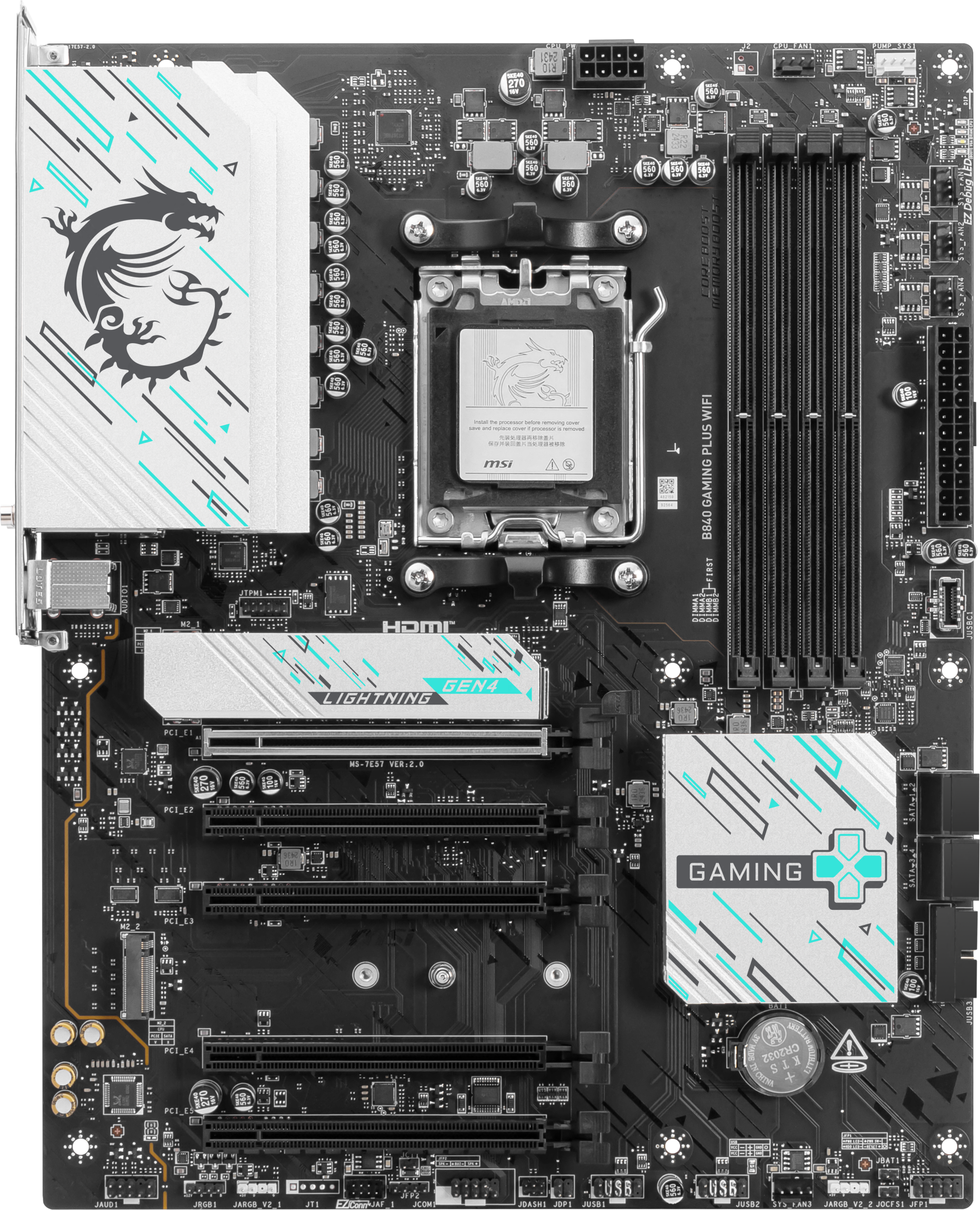 MSI B840 Gaming Plus WiFi motherboard, Socket AM5, AMD B840, ATX, DDR5 : image 2