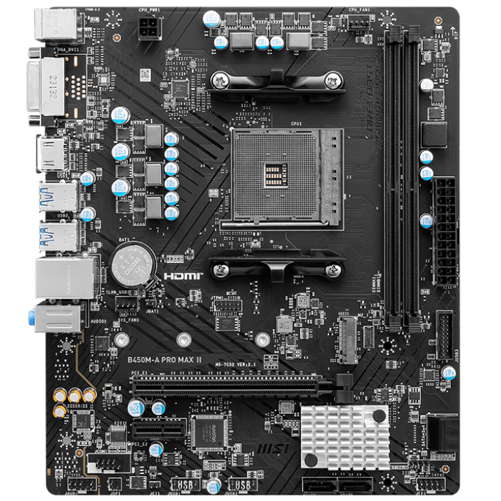 MSI B450M-A PRO Max II motherboard, socket AM4, AMD B450, mATX