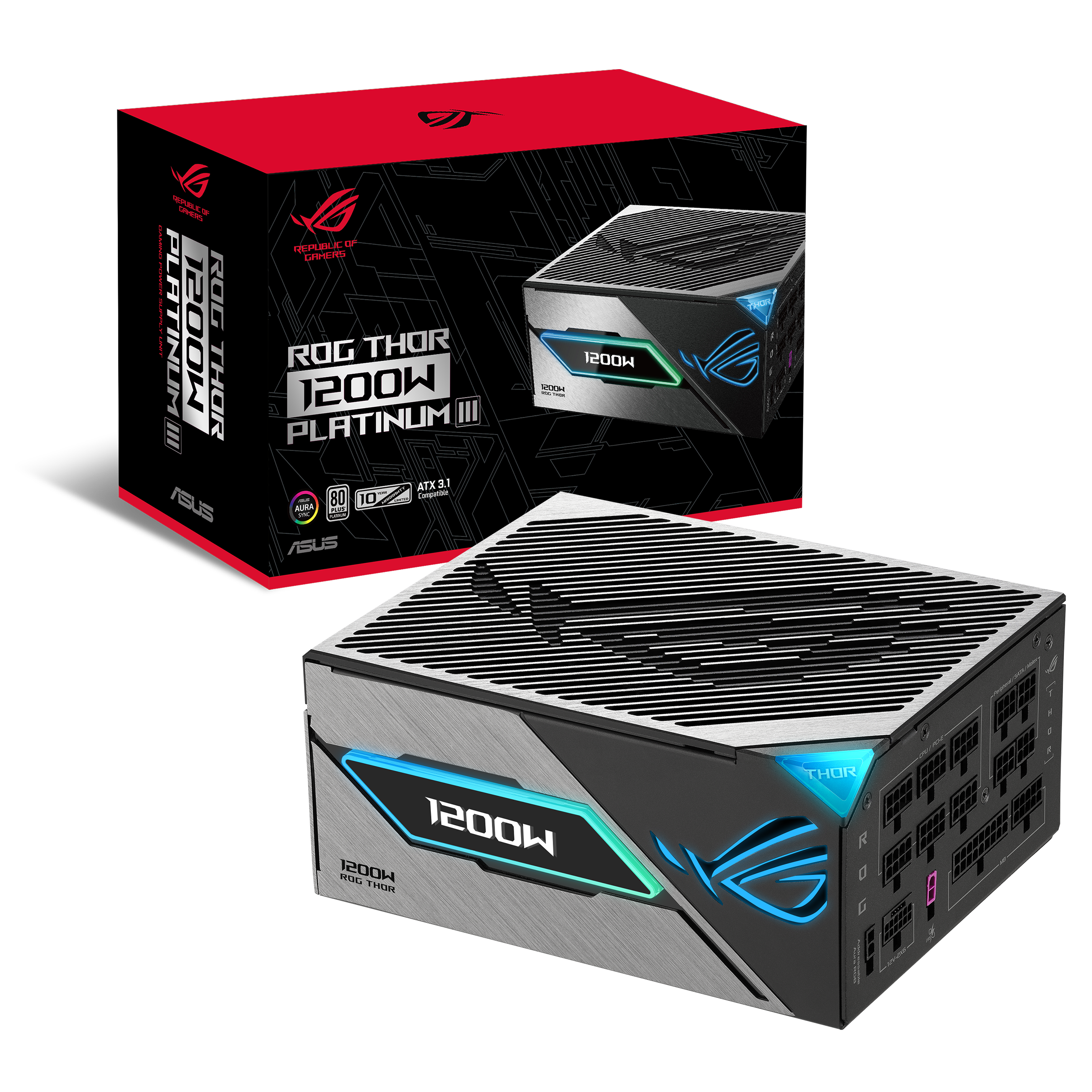 ASUS ROG Thor Platinum III, 80 PLUS Platinum power supply, modular, ATX 3.1, PCIe 5.1 - 1,200 Watt