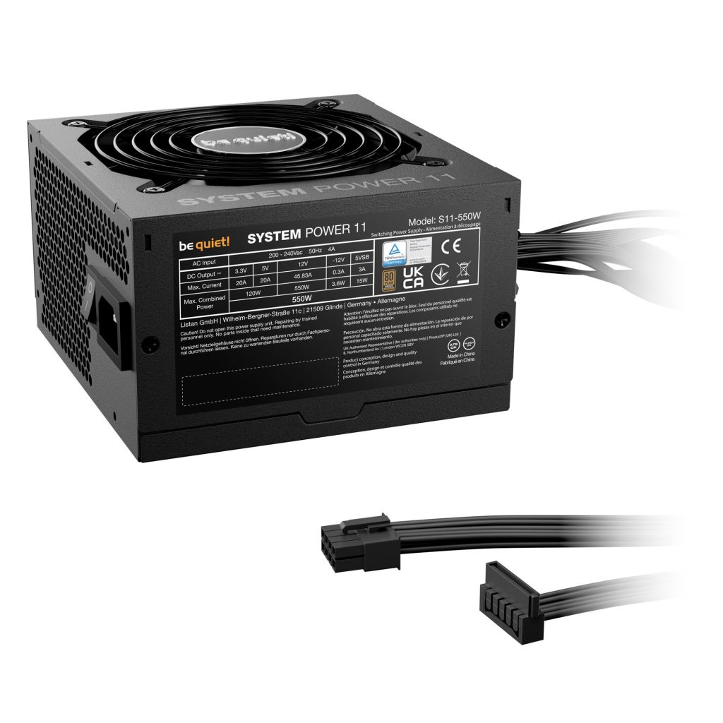 be quiet! System Power 11 80 PLUS Bronze power supply, ATX 3.1, PCIe 5.1 - 550 Watt, black : image 2