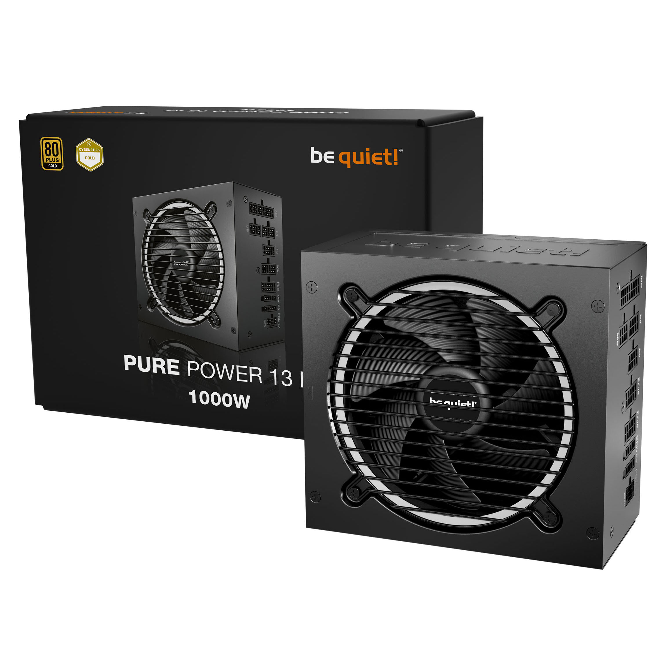 be quiet! Pure Power 13M 80 PLUS Gold power supply, ATX 3.1, PCIe 5.1 - 1,000 Watt, black
