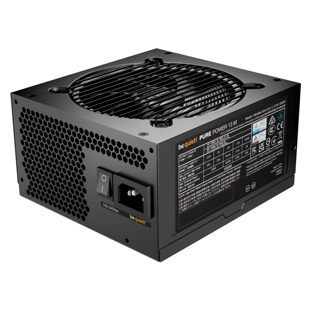 be quiet! Pure Power 13M 80 PLUS Gold power supply, ATX 3.1, PCIe 5.1 - 1,000 Watt, black