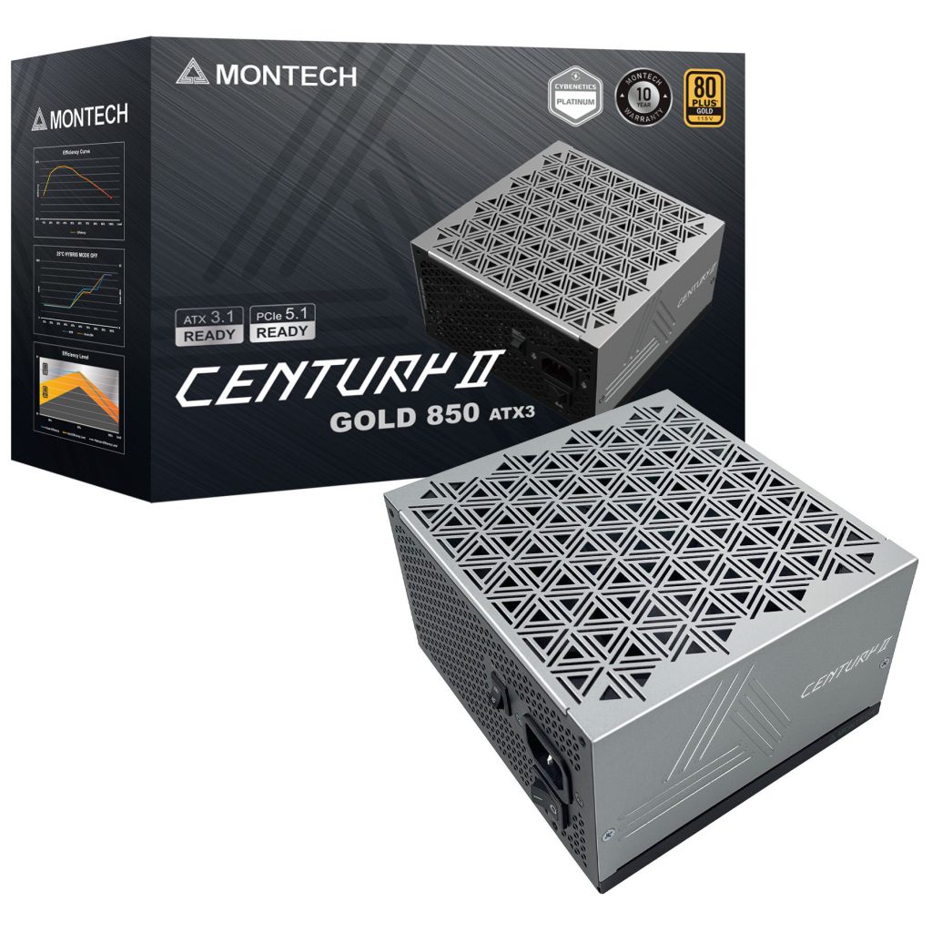 Montech Century II 80 PLUS Gold power supply, fully modular, ATX 3.1, PCIe 5.1 - 850 watts