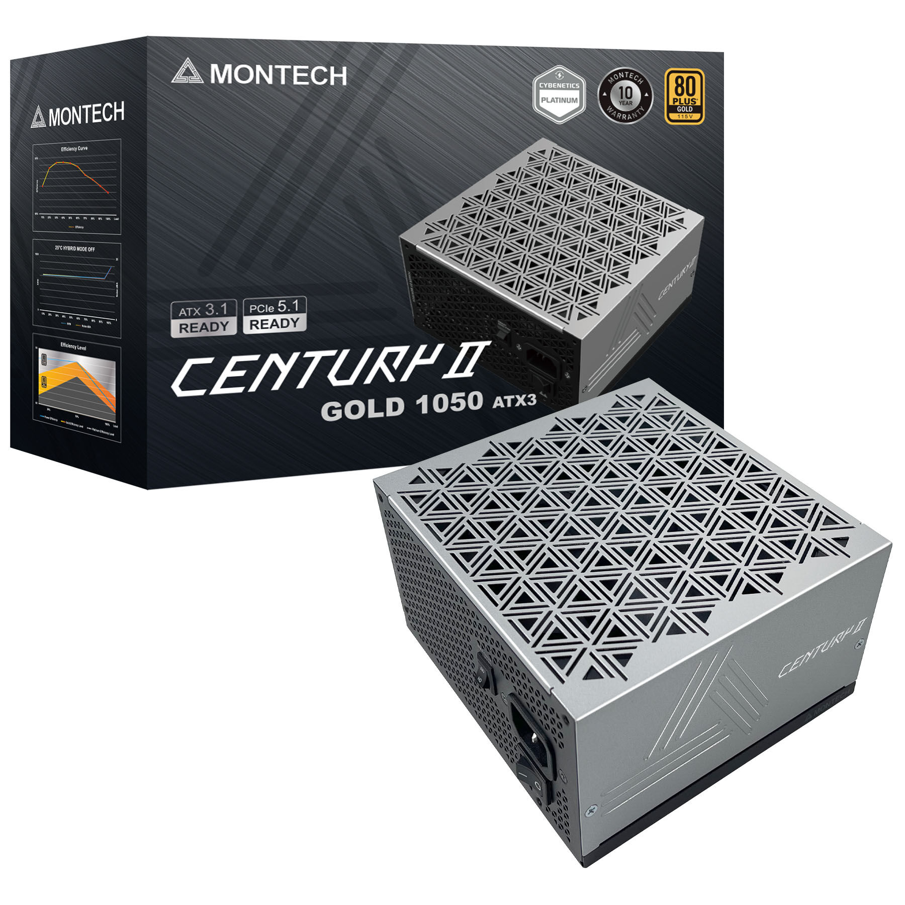 Montech Century II 80 PLUS Gold power supply, fully modular, ATX 3.1, PCIe 5.1 - 1,050 watts : image 7