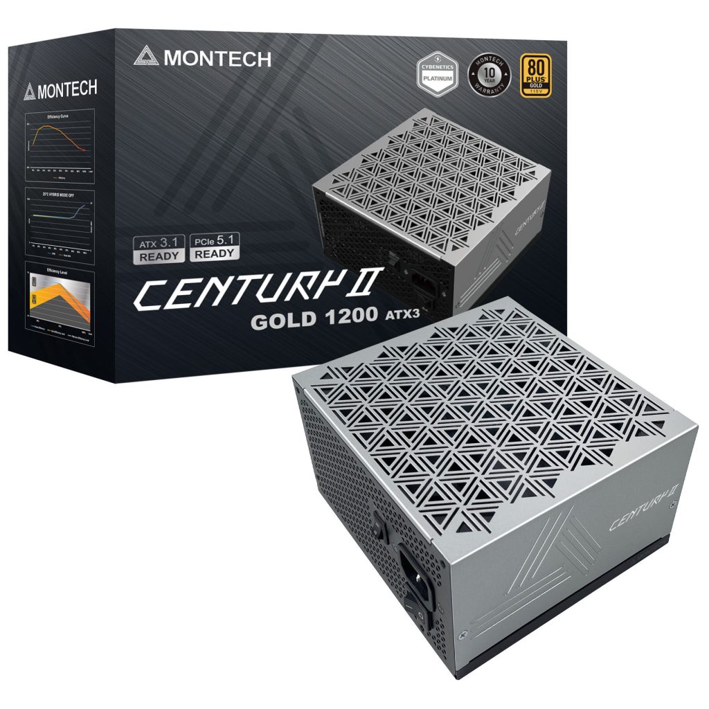 Montech Century II 80 PLUS Gold power supply, fully modular, ATX 3.1, PCIe 5.1 - 1,200 watts