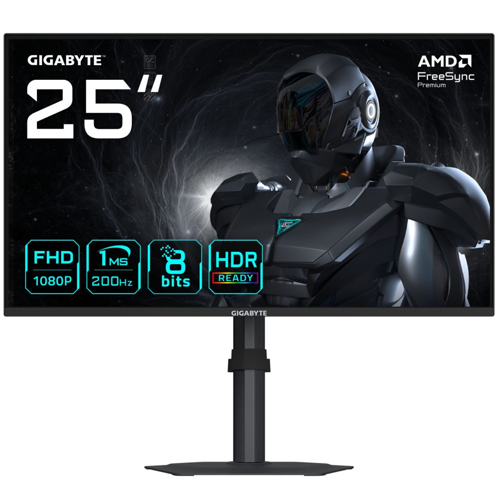Gigabyte G25F2, 24.5-inch FHD gaming monitor, 200Hz, SS-IPS, height adjustable, FreeSync Premium