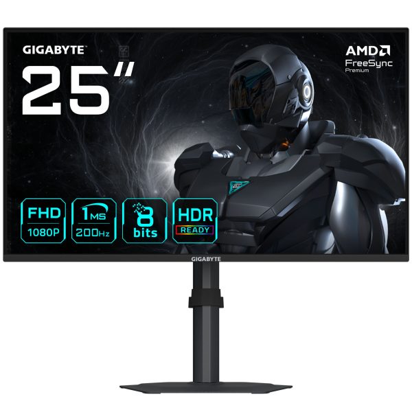 Gigabyte G25F2, 24.5-inch FHD gaming monitor, 200Hz, SS-IPS, height adjustable, FreeSync Premium