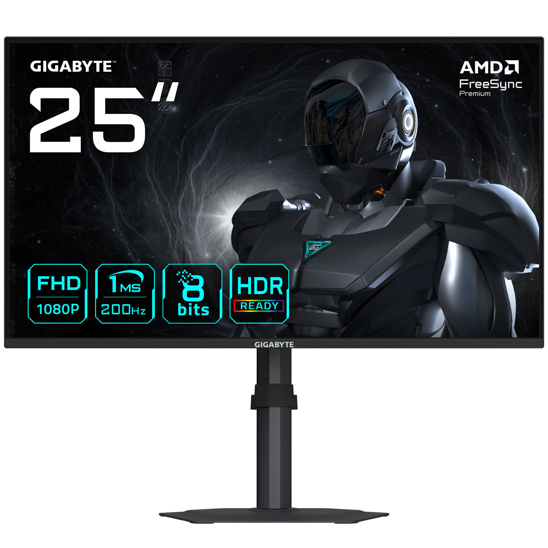 Gigabyte G25F2, 24.5-inch FHD gaming monitor, 200Hz, SS-IPS, height adjustable, FreeSync Premium
