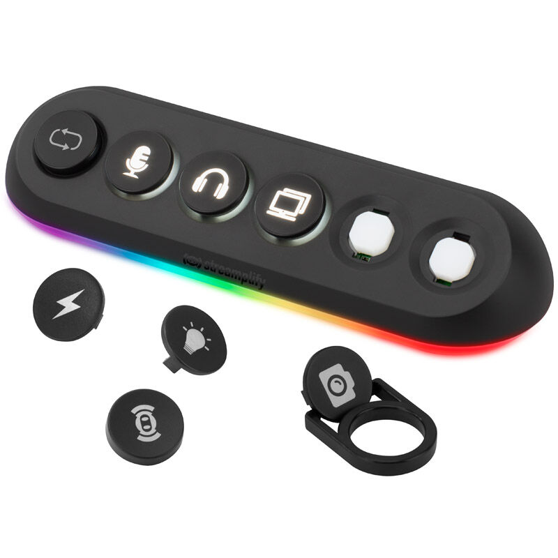 Streamplify HUB DECK 5, 4x USB 3.0, 1x USB 2.0, RGB, 12V, EU Power Cord - black