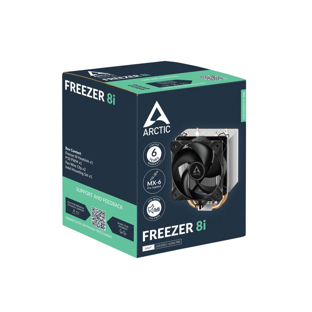 Arctic Freezer 8i CPU cooler, Intel Socket 1851/1700, PWM - black, 100mm