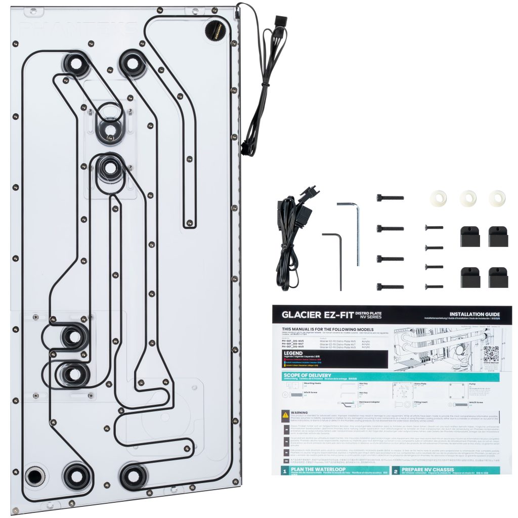 Phanteks Glacier EZ-Fit DIS-NV5 Distroplate, integrated EZ-Fittings - black : image 8