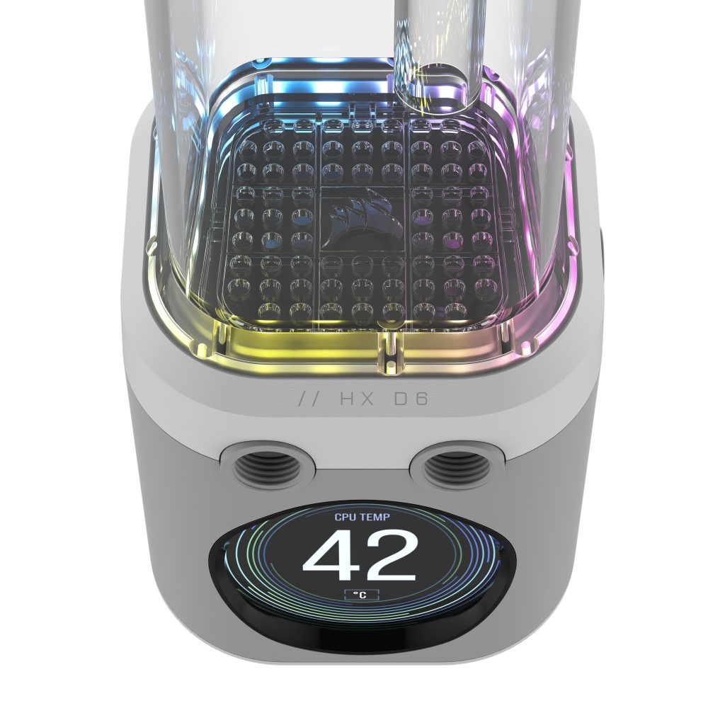 Corsair iCUE Link XD6 RGB Elite LCD Pump Reservoir Combo - white