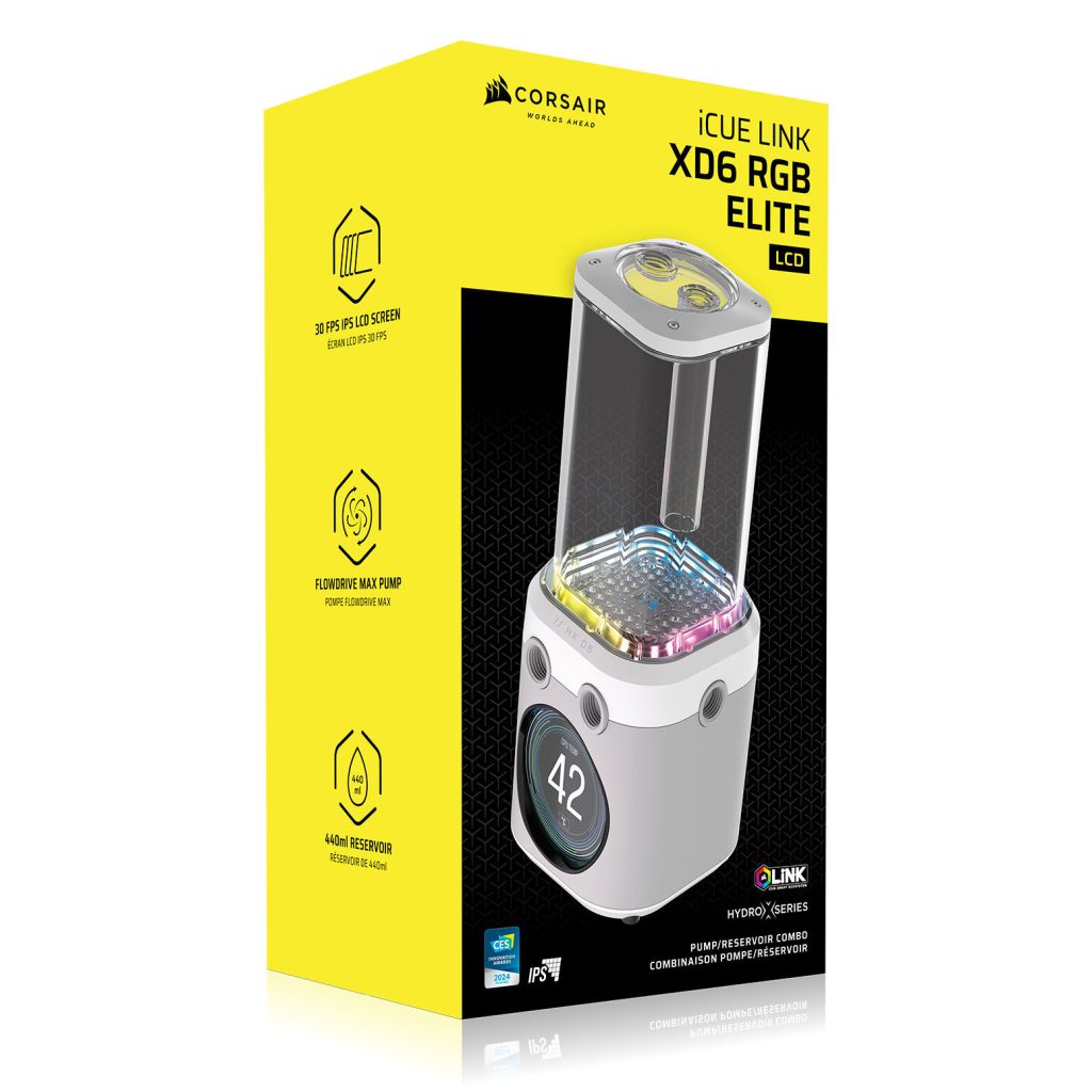 Corsair iCUE Link XD6 RGB Elite LCD Pump Reservoir Combo - white