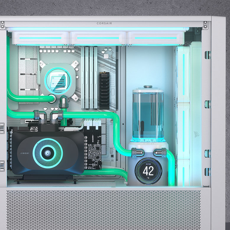 Corsair iCUE Link XD6 RGB Elite LCD Pump Reservoir Combo - white