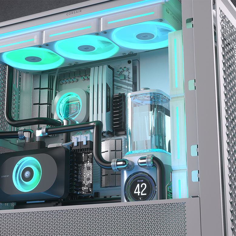 Corsair iCUE Link XD6 RGB Elite LCD Pump Reservoir Combo - white