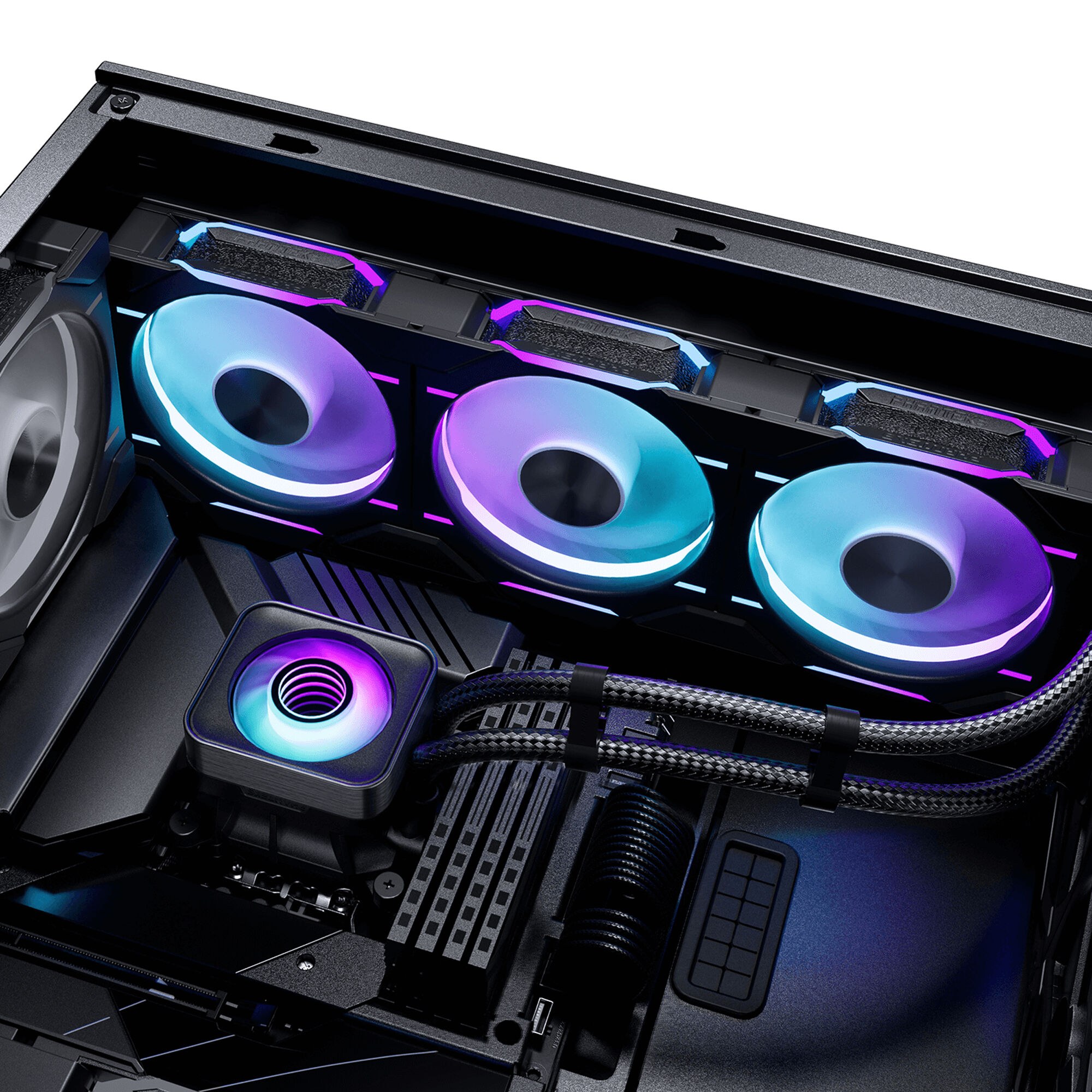 Phanteks GLACIER ONE 360D30 X2 DRGB AiO Water Cooling System - 360mm, Black : image 5